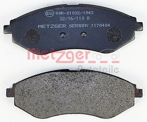 METZGER 1170404 Bremsbelagsatz, Scheibenbremse